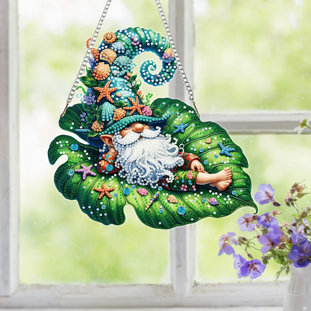 Ocean Gnome 2D Flat DIY Special Shape Diamond Art Hanging Pendant Kit Wall Decor