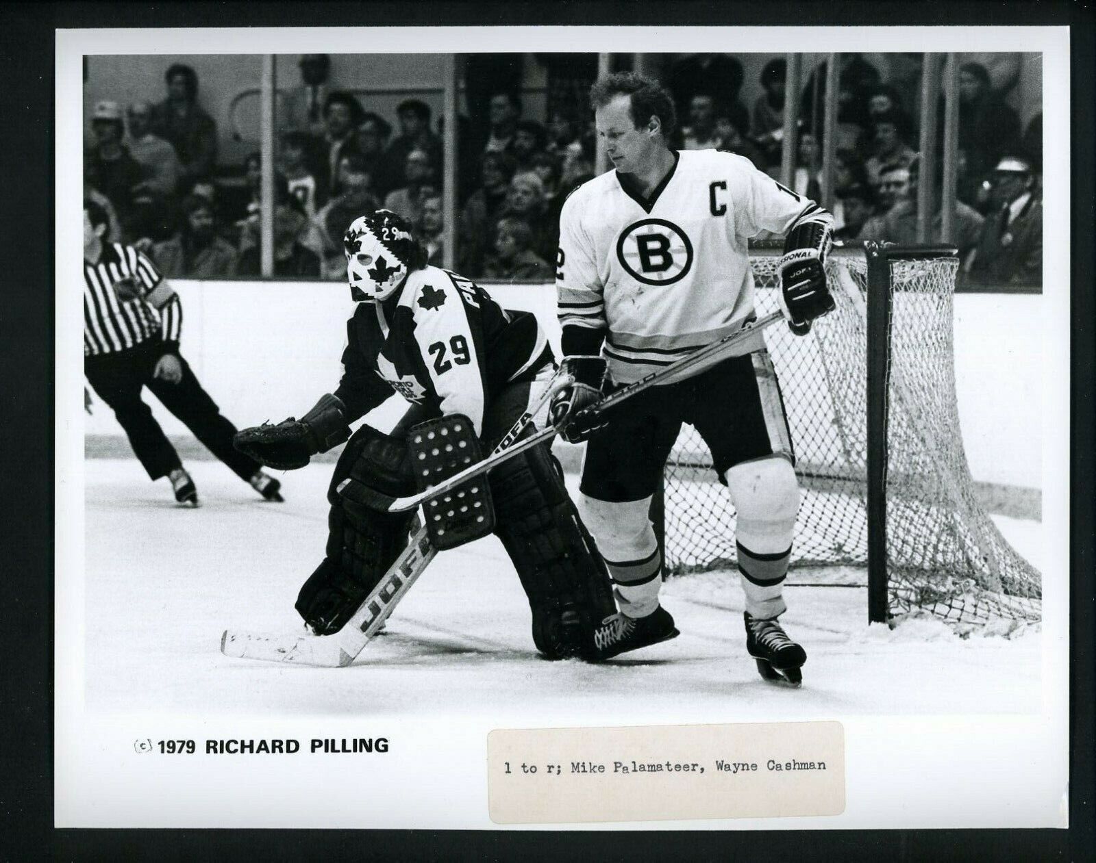 Wayne Cashman & Mike Palmateer 1979 Press Original Photo Poster painting Bruins Maple Leafs