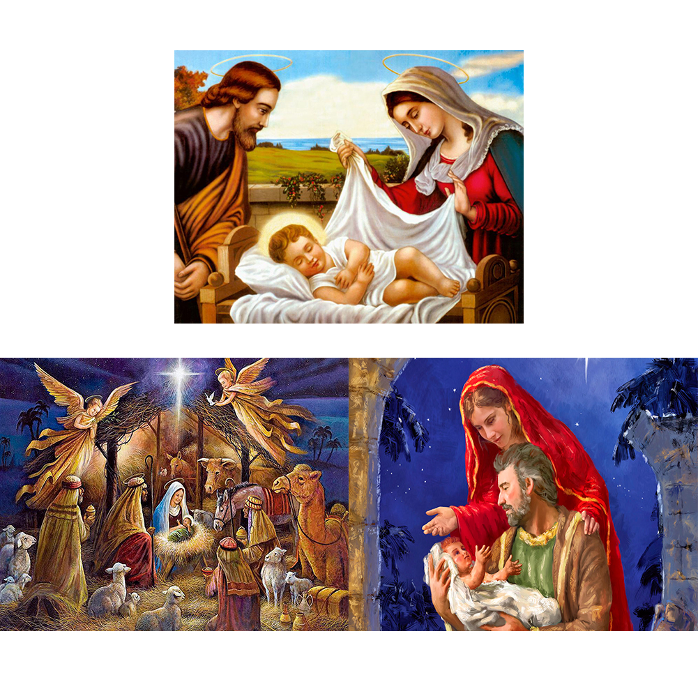 Jesus Birth 11CT Pre-stamped Canvas(46*36CM) Cross Stitch