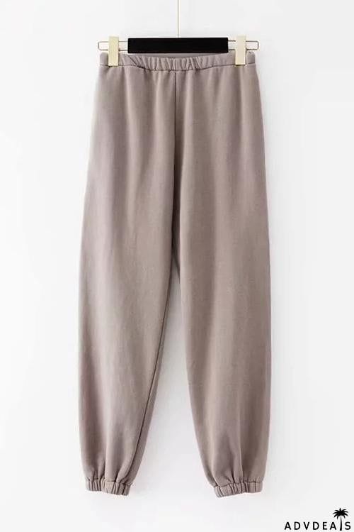 Solid Elastic Joggers