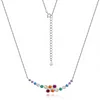  Colorful Lab Gemstones Rainbow Necklace 
