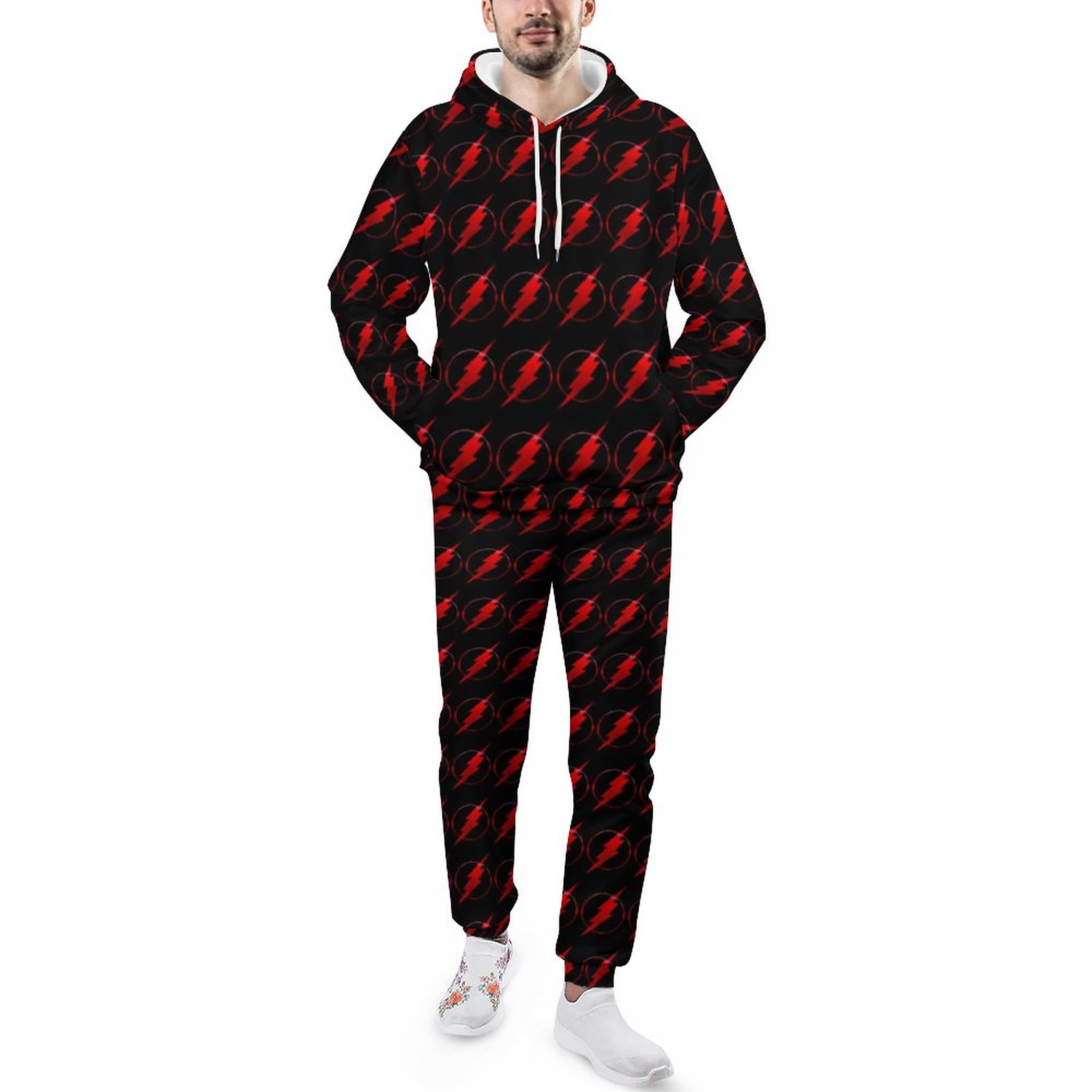Reverse Hermes Super Fast Symbol Custom Men's Sweatsuits Set Guys Casual Athletic Pullover And Sweatpants Suit Outfit