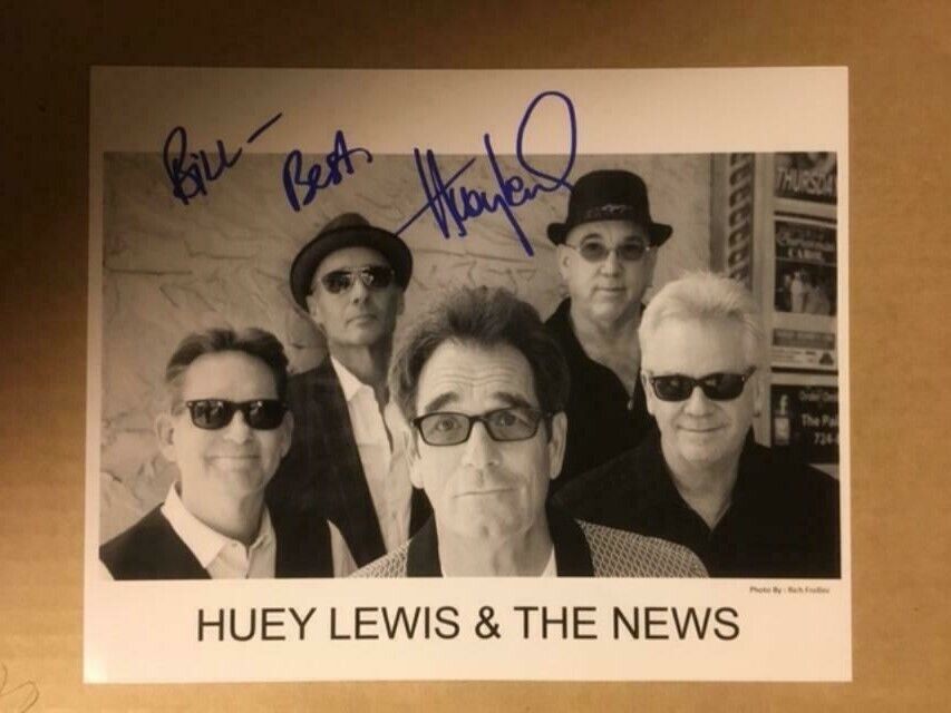 Huey Lewis & The News Boldly Signed 8x10 Stunning Photo Poster painting with COA