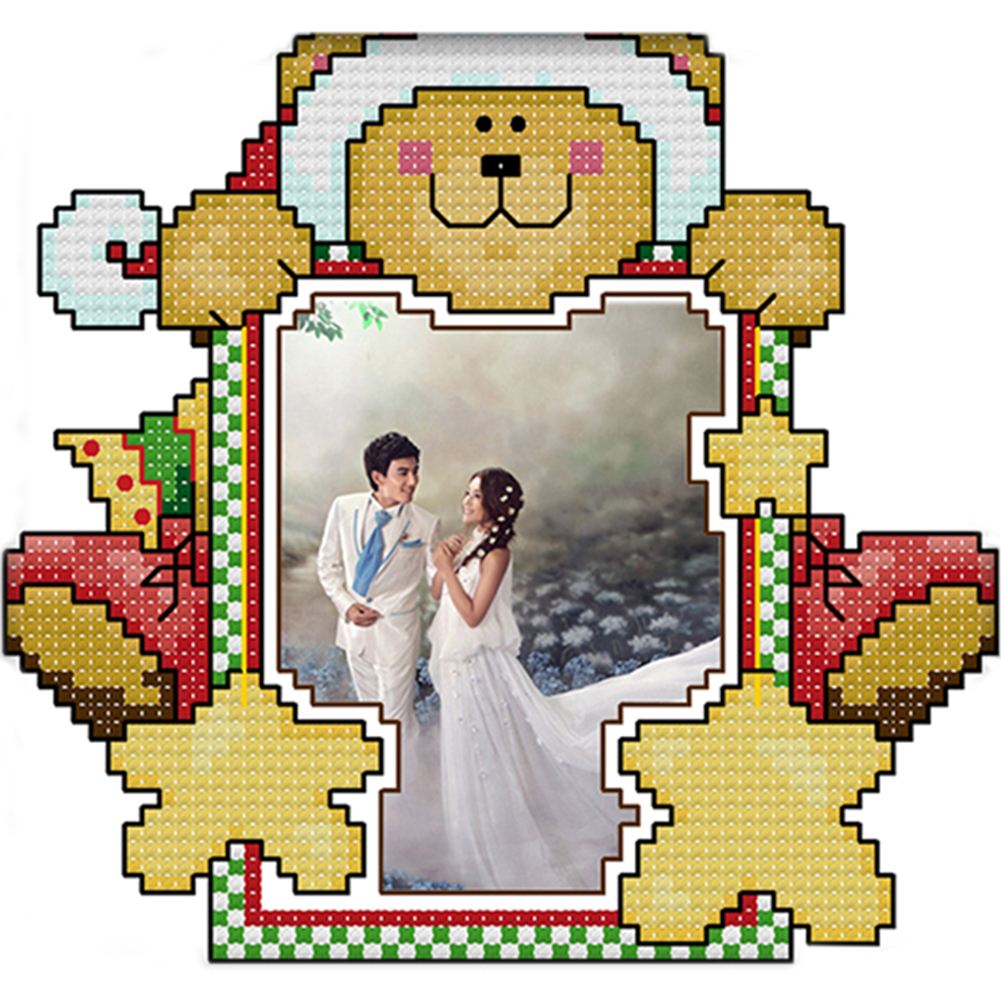 

16*15CM - 14CT Stamped Cross Stitch-Christmas Photo Frame, 501 Original