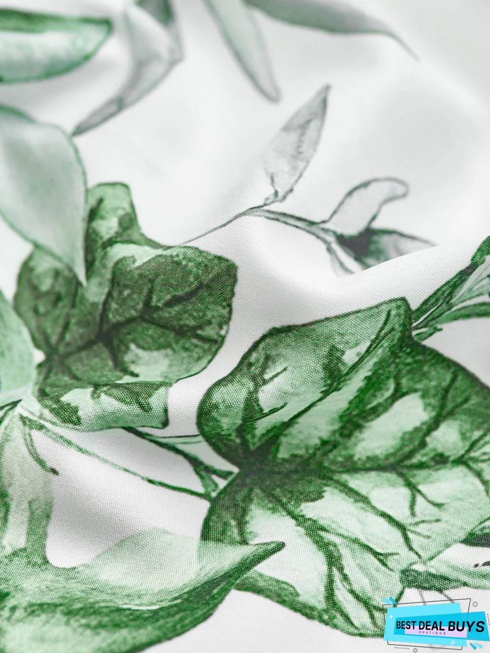 Casual Leaves Long sleeve Shirt Collar Printed Tunic Blouse