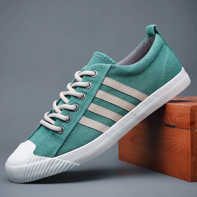 YITU New Men's Canvas Shoes Summer Lazy Men's Vulcanize Shoes Designer Sneakers Spring/Autumn Men Slip-On Buckle Loafer Shoes