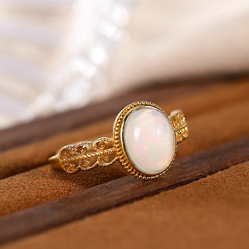 Opal Love Success 925 Sterling Silver Adjustable Ring