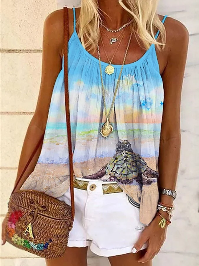 🔥Buy 3 Get 10% Off🔥Women's Beach Turtle Camisole