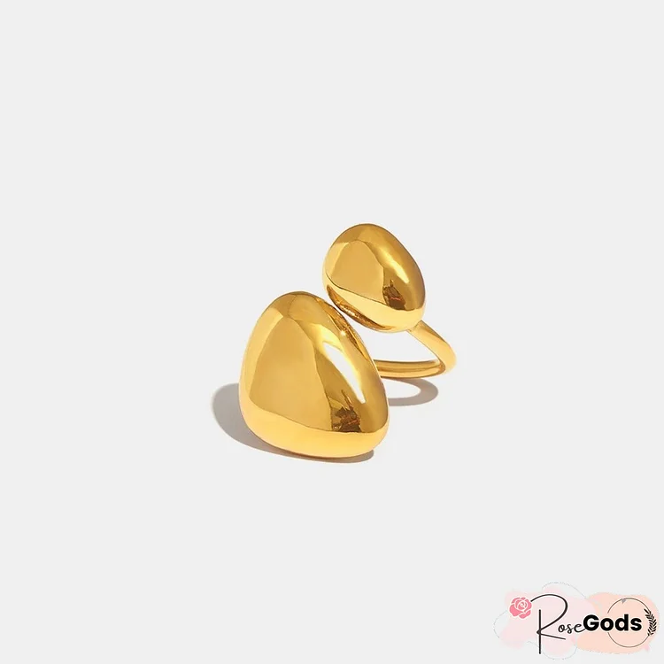 18K Gold-Plated Irregular Bypass Ring