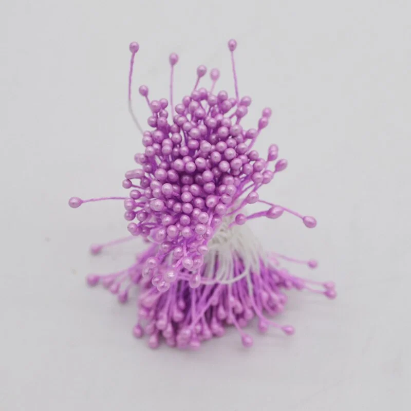 1 Bundle= (500PCS )Artificial Flower Double Heads Stamen Pearlized Craft Cards Cakes Decor Floral for home wedding party decor
