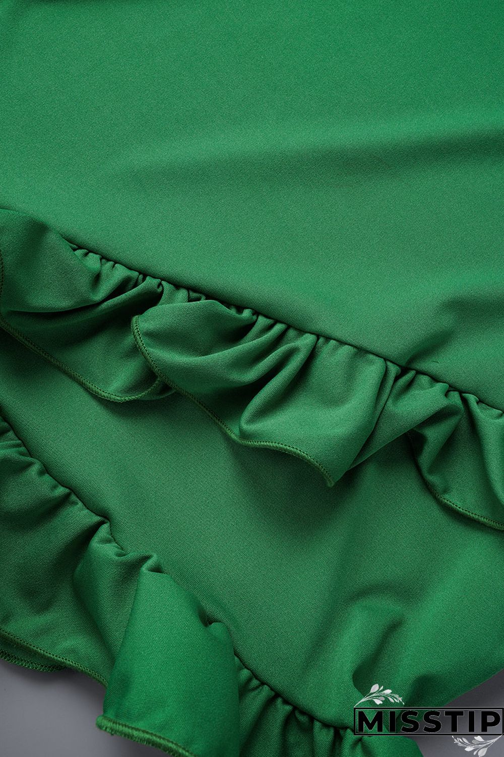 Green Casual Solid Patchwork Asymmetrical Stringy Selvedge O Neck Straight Plus Size Dresses