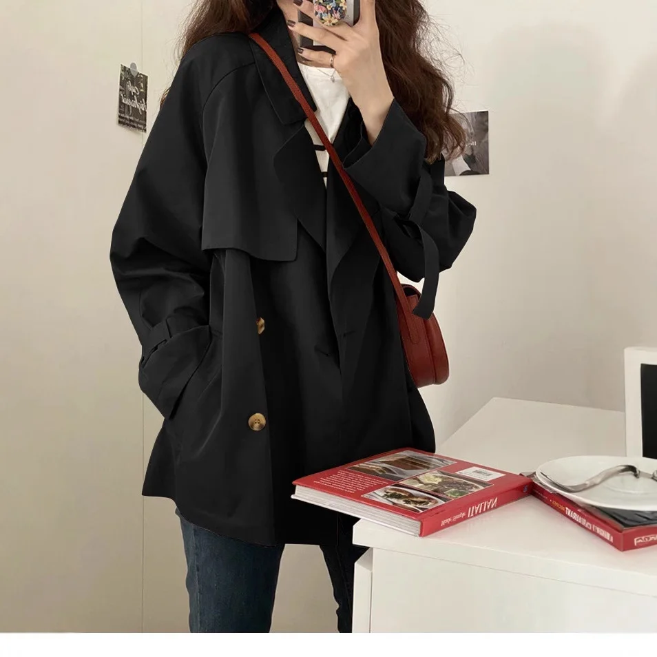 Uveng Uveng Wind Coat Women's Spring And Autumn Small 2025 New Thin Korean Version Of Loose Kiqi Popular Coat