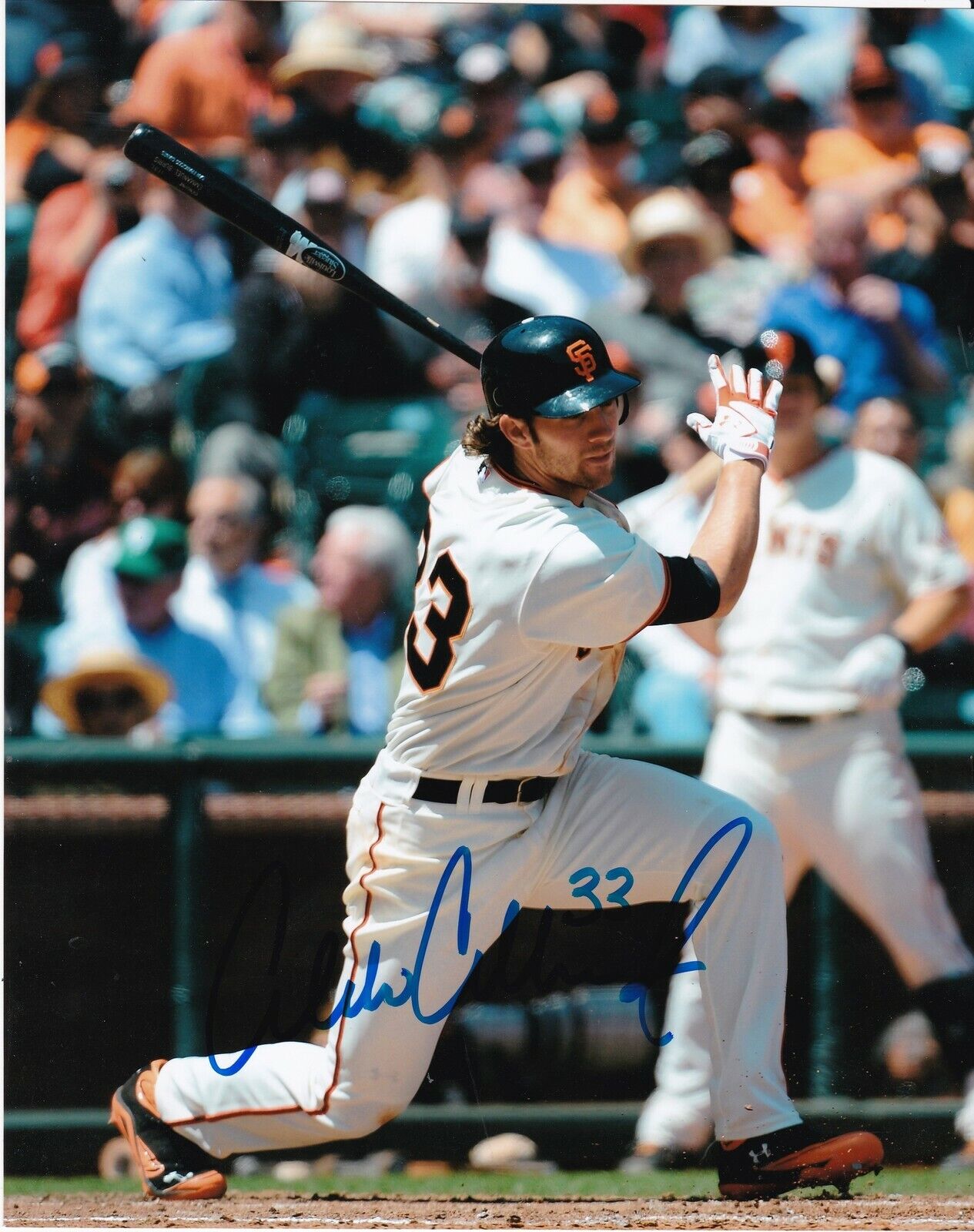 CHARLIE CULBERSON SAN FRANCISCO GIANTS ACTION SIGNED 8x10