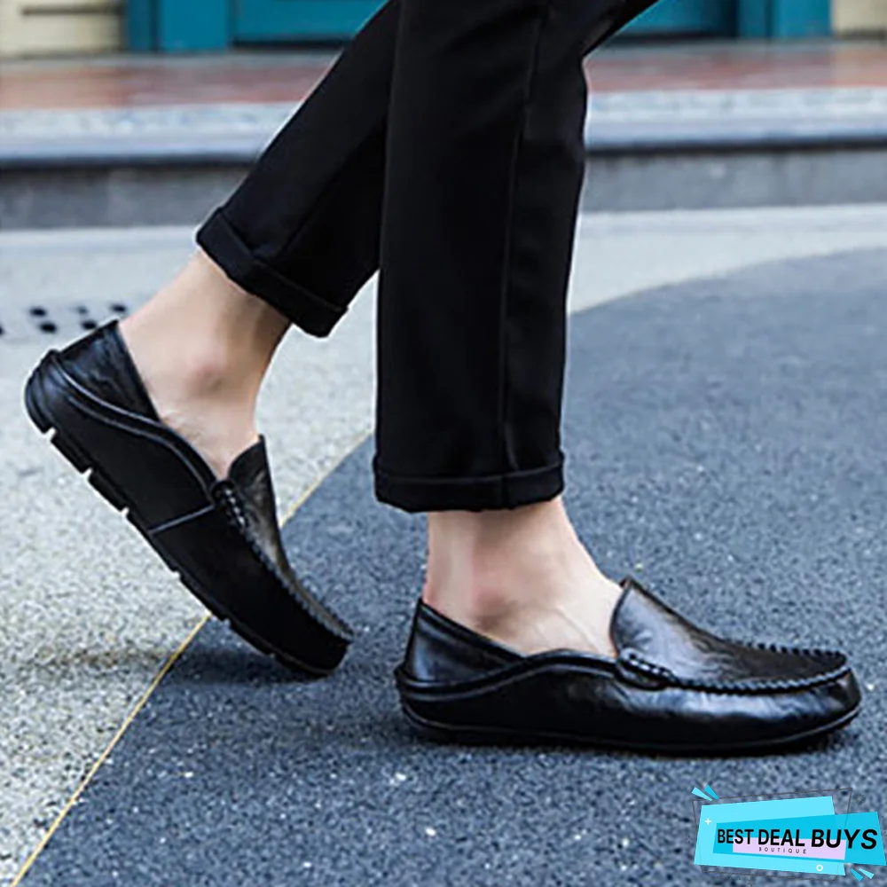 Men's Genuine Leather Loafers Casual Flat Shoes
