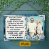 Custom Photo Old Couple Beach Husband Wife When We Get Photo Gift Custom Wood Rectangle Sign, Anniversary, Wall Pictures, Wall Art, Wall Decor