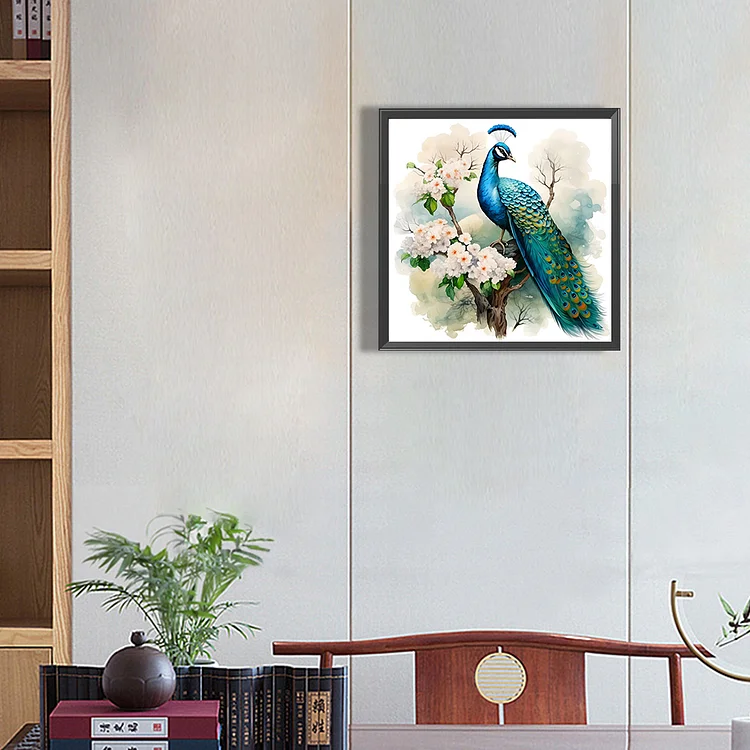 Peacock - Full Square(Partial AB Drill) - Diamond Painting (45*35cm)