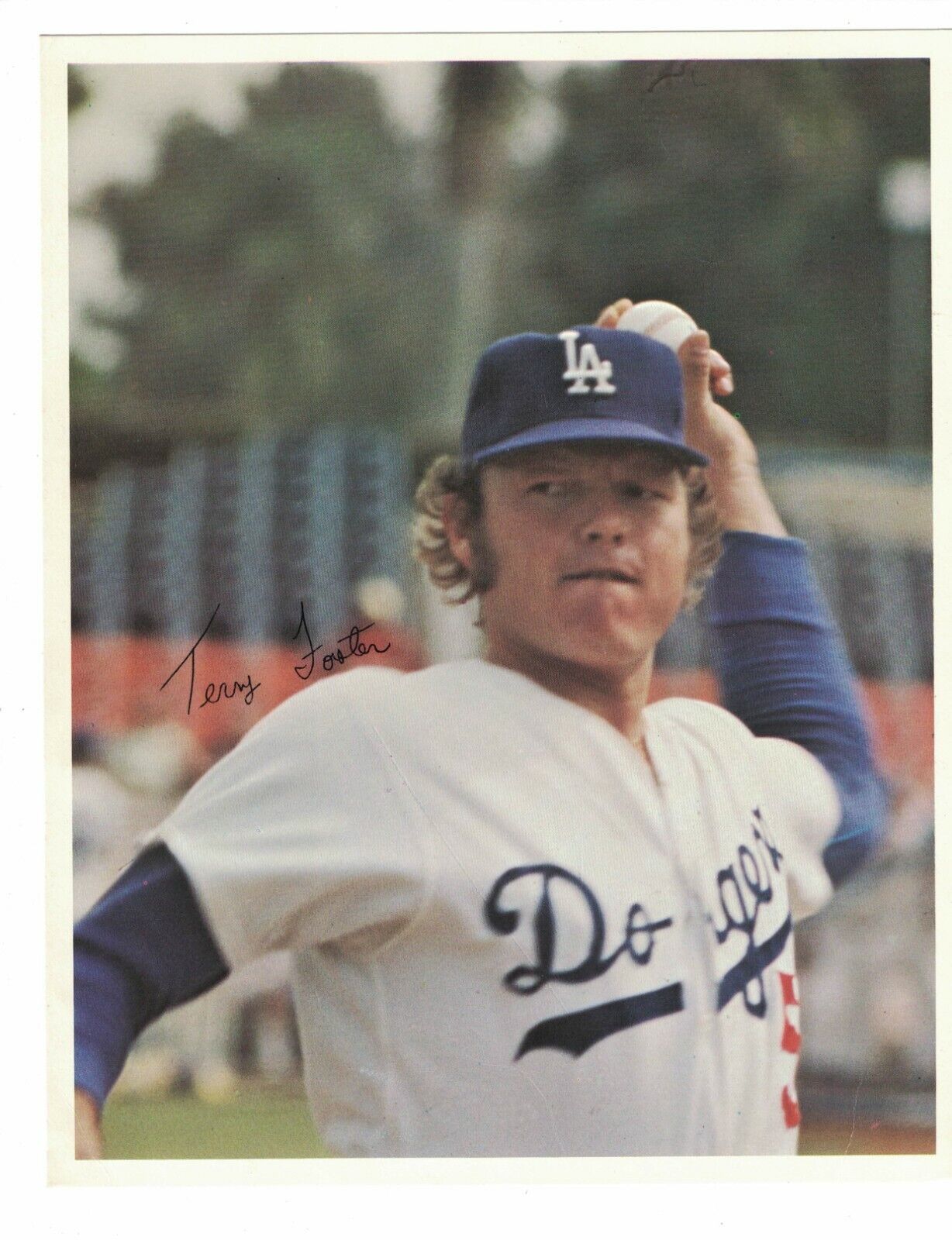 Terry Forster Los Angeles Dodgers 1970's 80's Team Issue 8x10 Baseball Photo Poster painting AO