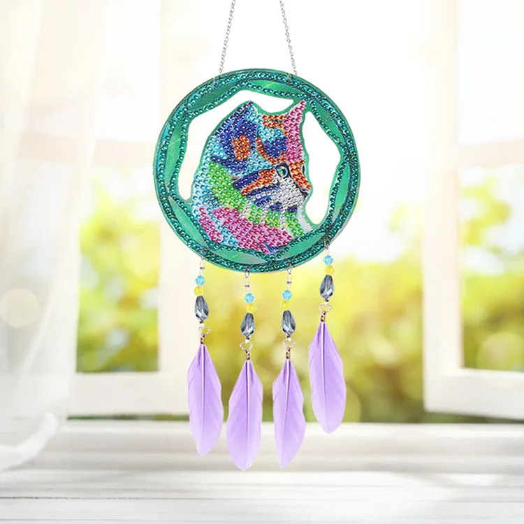 DIY Diamond Painting Wind Chimes Crystal Dream Catcher Craft Mosaic  Embroidery Kit Pendant Hanging Gift Home