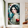 Diamond Painting -DIY Round Partial AB Drill Black Hair Girl(45x80cm)