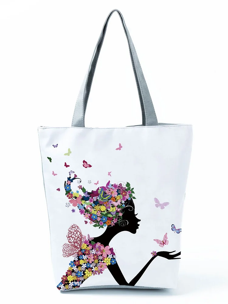 Zipped Tote Bag - Wishing Girl