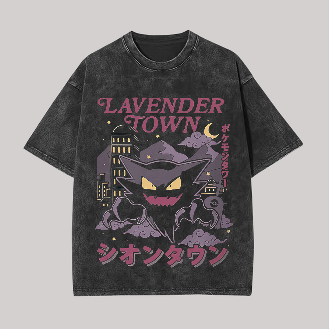 Lavender Town Printed Unisex Washed T-Shirt