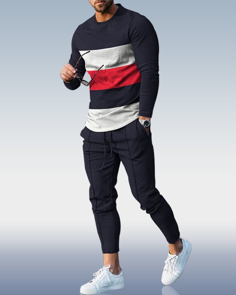 Men's Casual Personality Print Suit 091