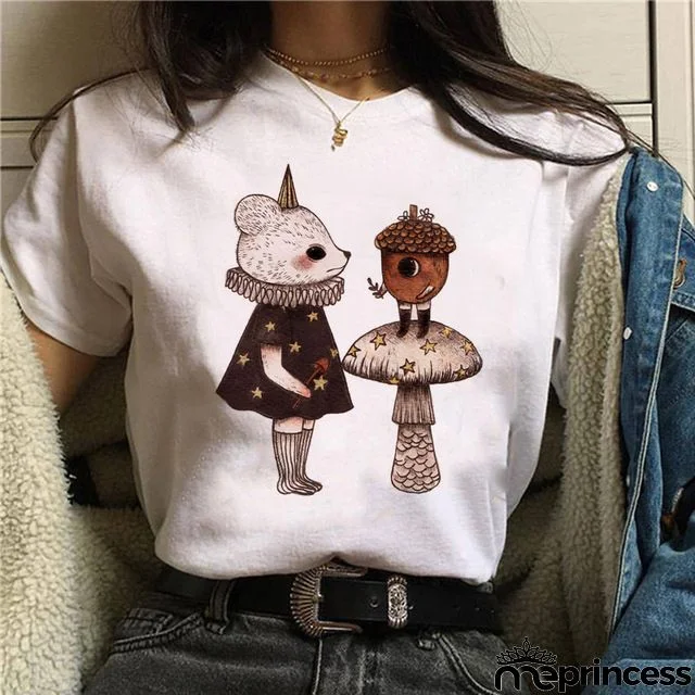 Women Fashion Floral Graphic Print Short Sleeve T-Shirt