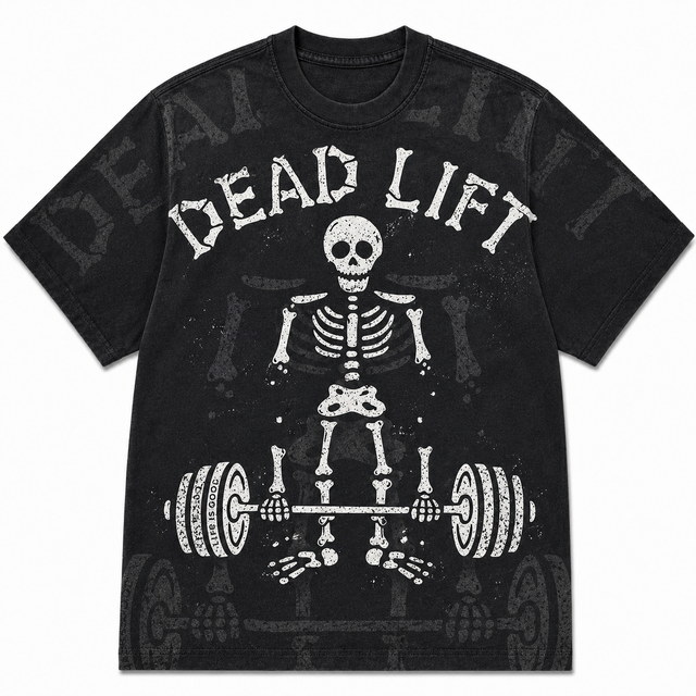 Gym Skeleton Dead Lift Cotton T-Shirt