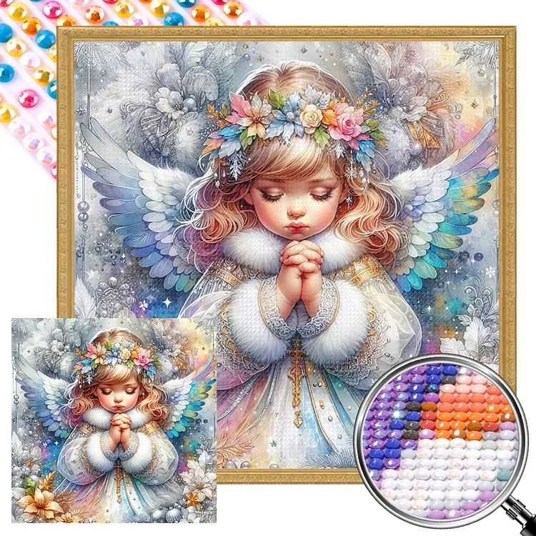 Partial AB Drill - Full Round Diamond Painting - Angel Girl 30*30CM