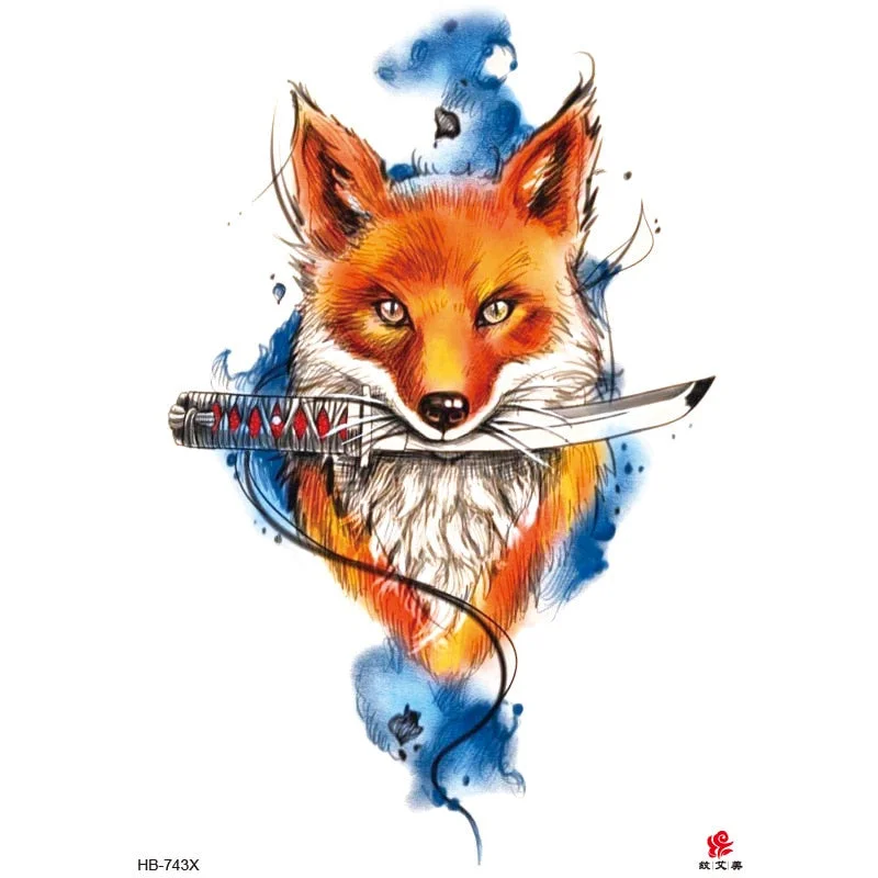 Lion Tiger Cool Temporary Tattoo Sticker Fashion Wolf Waterproof Animal Body Art Arm Tatto Fake Removable Tatoo for Men Women