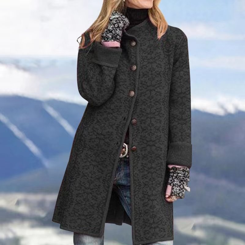 casual printed single-breasted coat