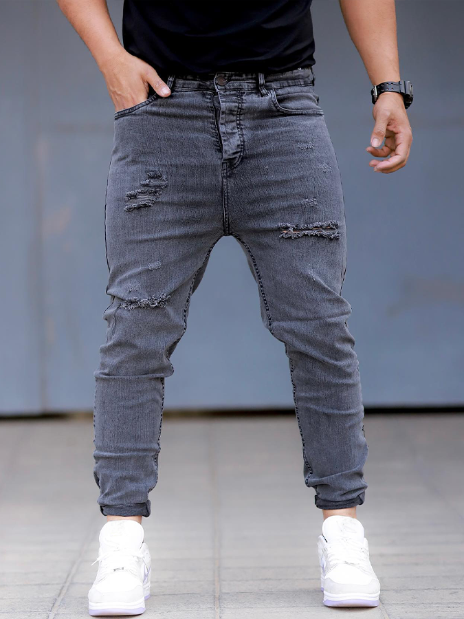Men's Black Ripped Jeans