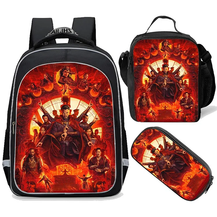 MayouLove Doctor Strange Backpack Set with Pencil Case Lunch Bag-Mayoulove