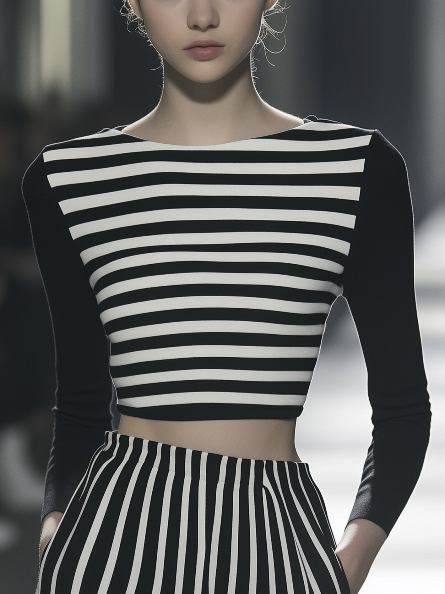 Black Striped Printed T-Shirt