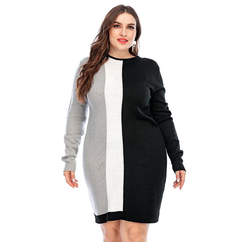  thdmladies Plus Size Slim Knit Dress thedmladies