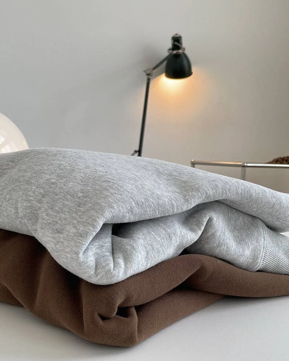 Simple Velvety Loose Solid Colour Hoodie