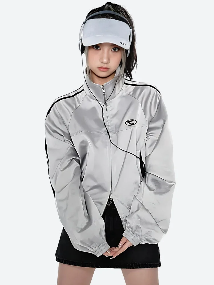 Brownm Cyberpunk Reflective Double Zip-Up Jacket