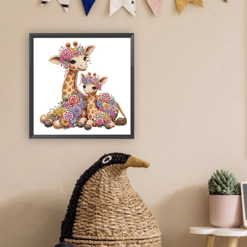 Diamond Painting - Partial Special Shaped Drill - Giraffe(Canvas|30*30cm)