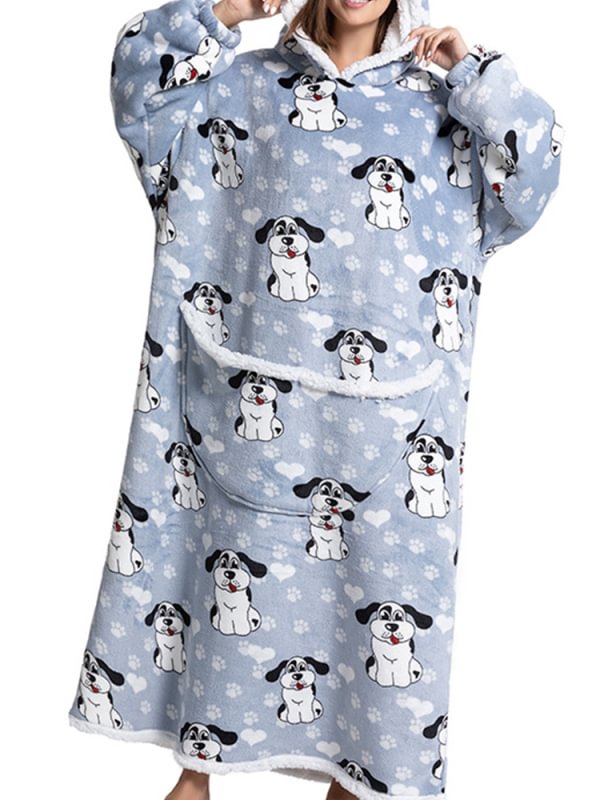 Loose Fleece Oversize Blanket Hooded Pajamas Hoodie