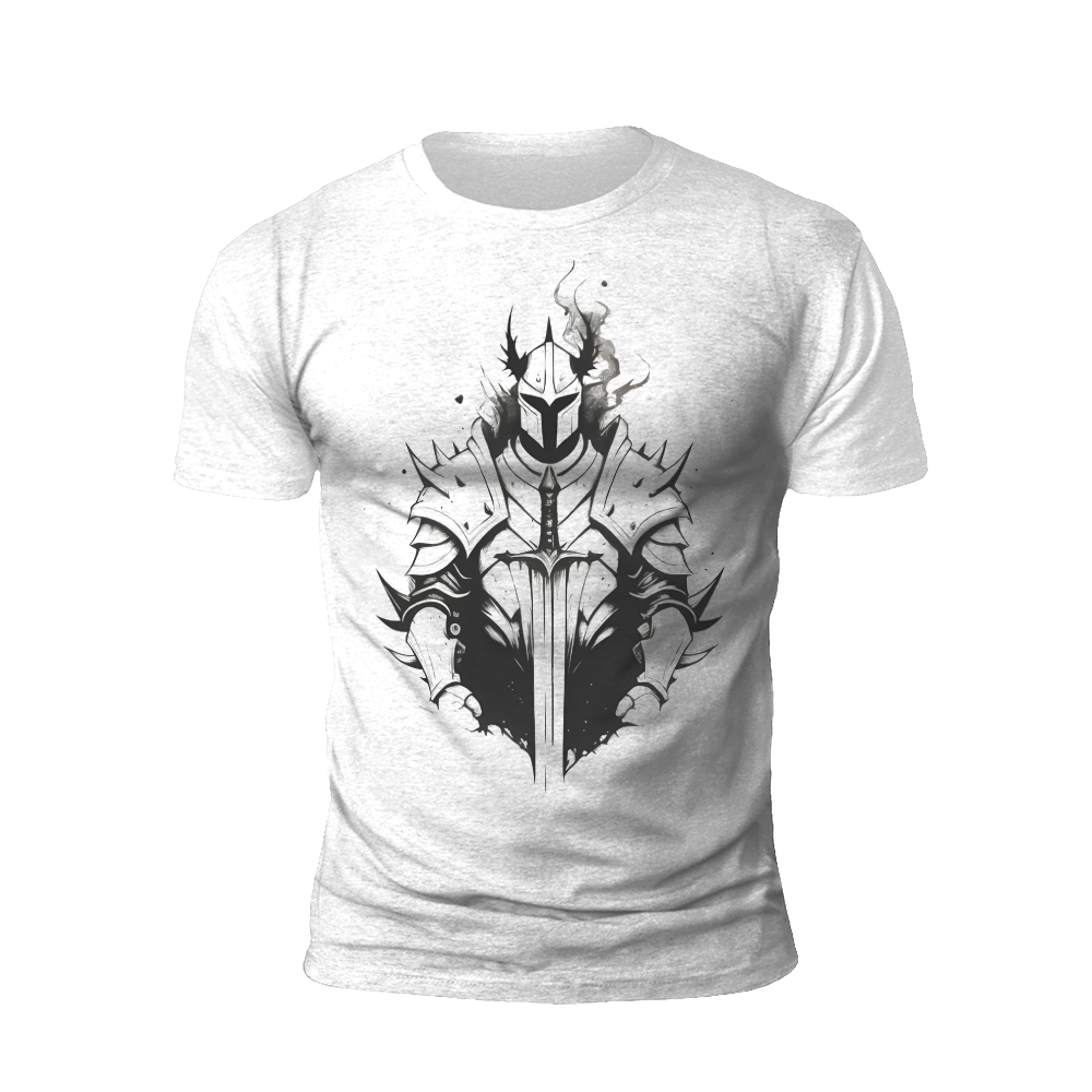 Fantasy Warrior: Monochrome Knight T-Shirt