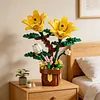 Artificial Flower Building Blocks for Adults Women for Home Office Decor (Lily)