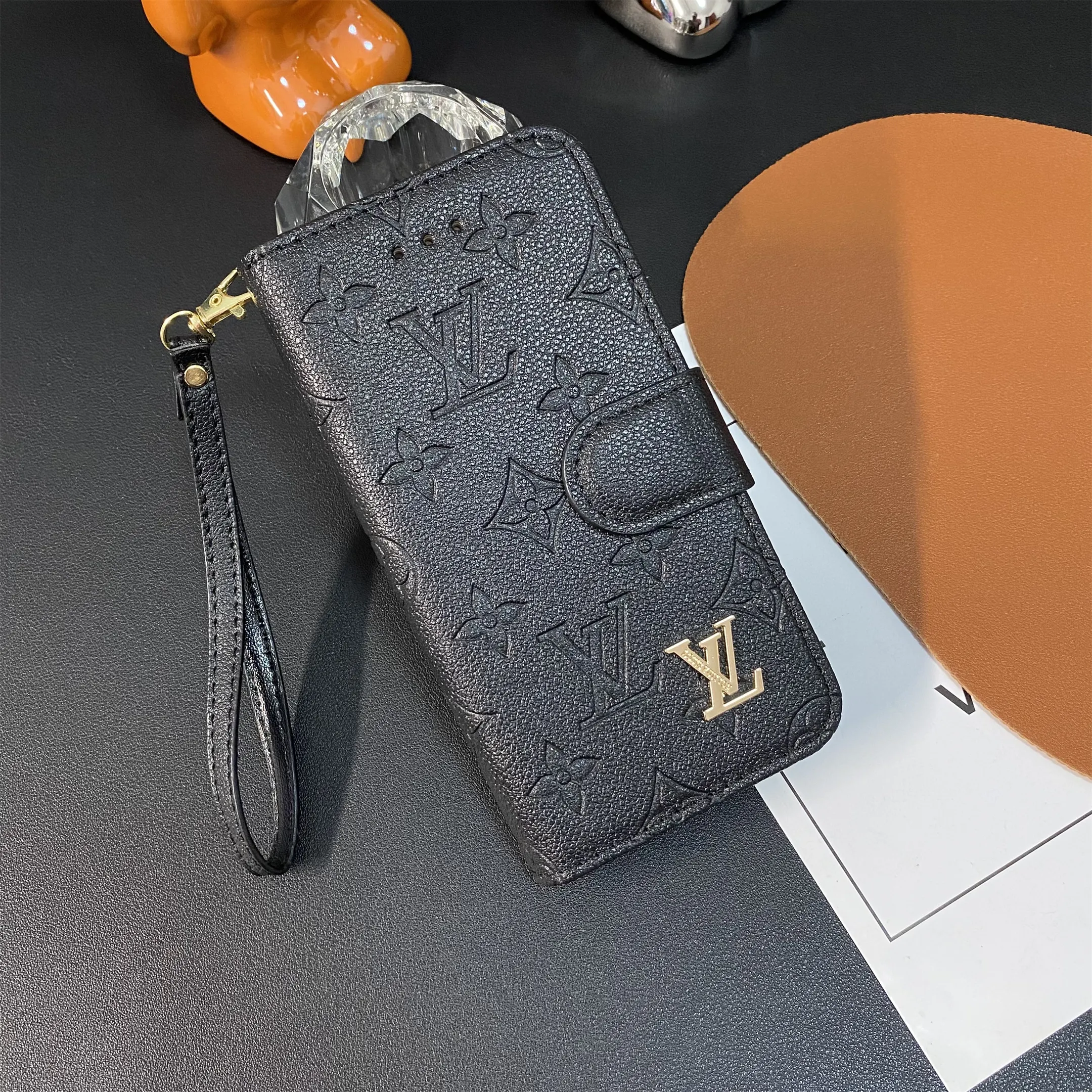 LV Embossed Monogram Gucci Ophidia GG Apple iPhone case Samsung Galaxy Flip Wallet Case