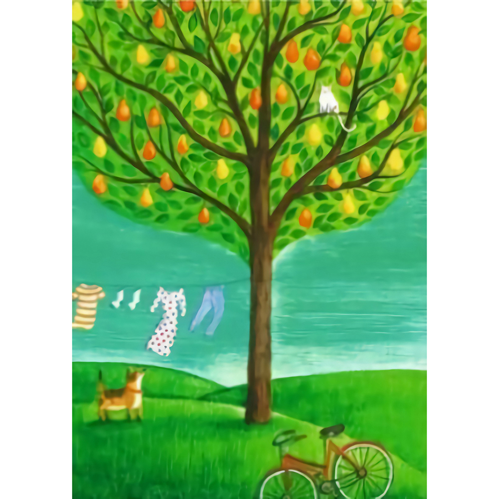 

30*40CM - Round Drill Diamond Painting - Seasonal Tree, 501 Original