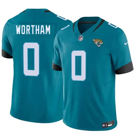 Men's Jacksonville Jaguars #0 Michael Wortham Teal 2026 NFL Draft Vapor F.U.S.E. Limited Jersey