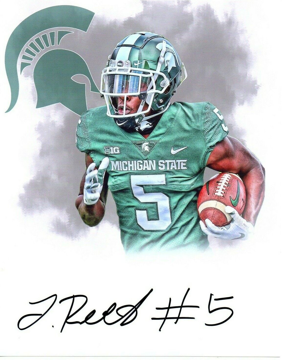 Jayden Reed Michigan State football signed autograph 8x10 Photo Poster painting edit MSU!