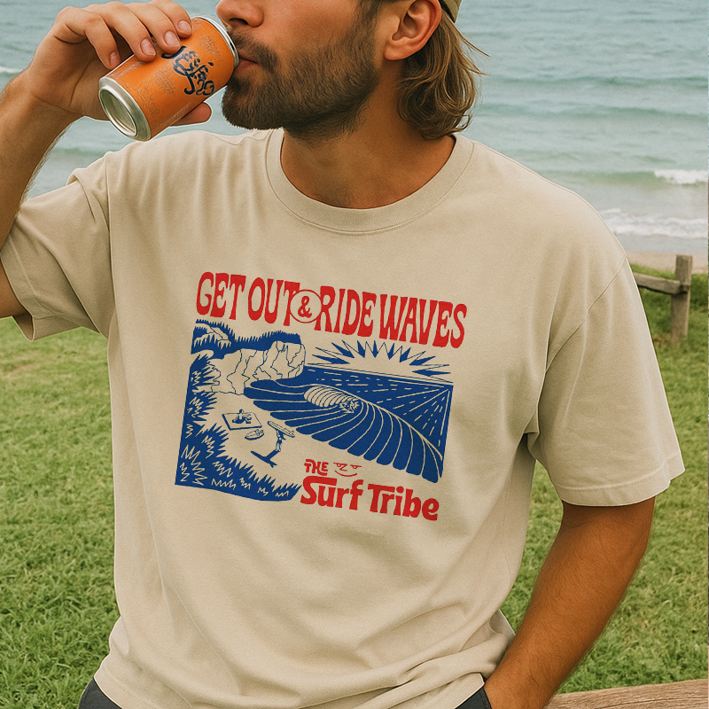 Men's Outdoor Surf Adventure Graphic T-shirt