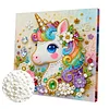 DIY Pearl Painting Unicorn for Home Decor with Frame(25x25cm)