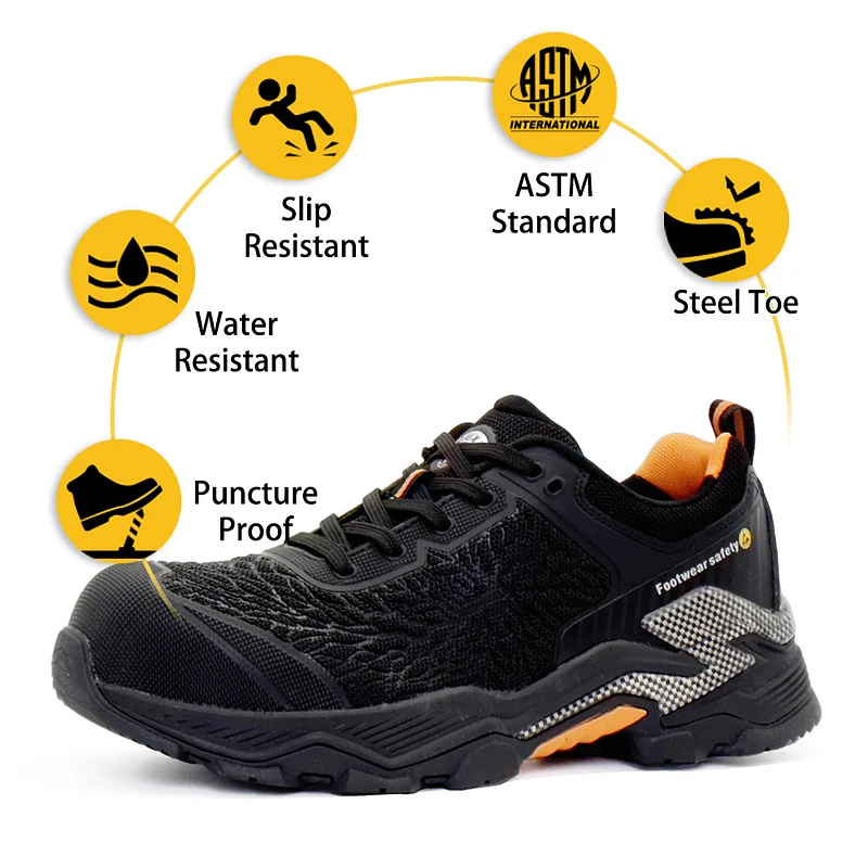 Men Women ASTM F2413 18 EH Composite Toe Non Slip Puncture Proof Construction Electrician Mechanic Roofing Warehouse Work Shoes OUXX Safety Work Boots Store