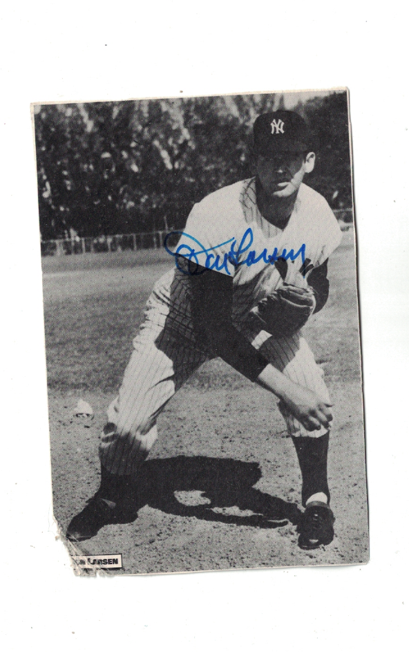 Don Larsen New York Yankees Signed 3 1/3 x 5 Cut Magazine Photo Poster painting W/Our COA