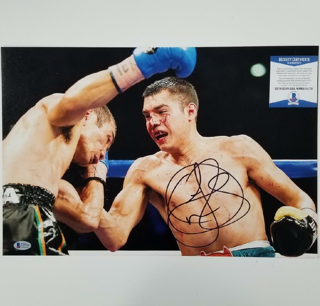 Omar Figueroa Jr. signed 12x18 Photo Poster painting Boxing Autograph A ~ Beckett BAS COA